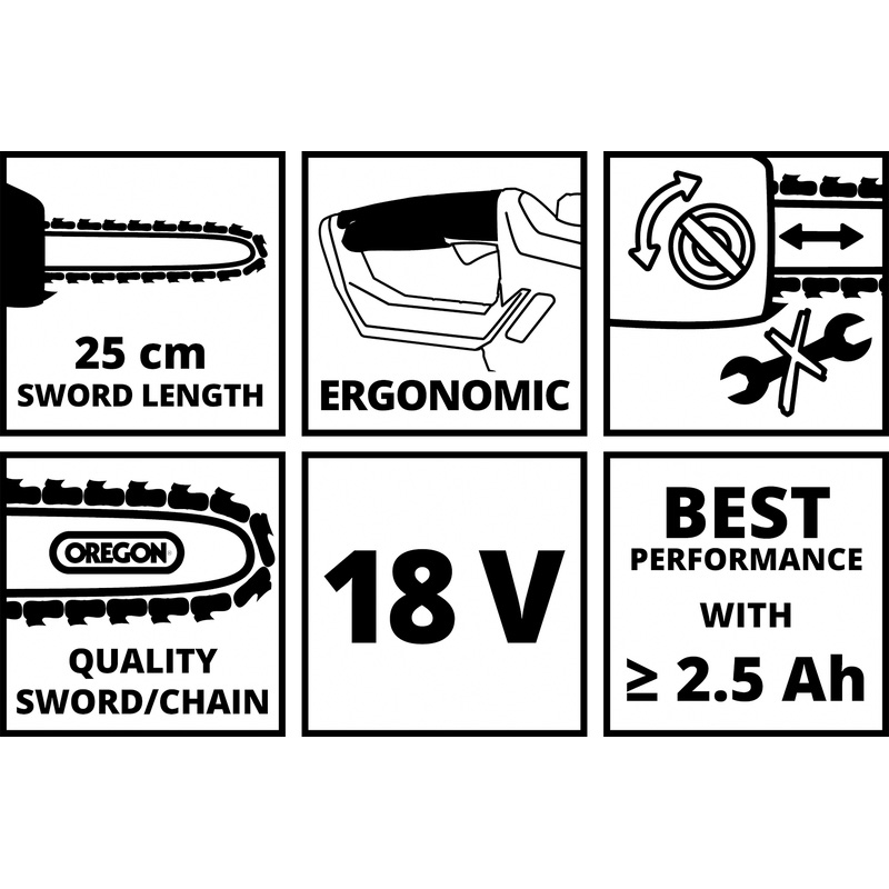 Einhell GE-LC 18/25 Li Solo accu kettingzaag (body) 18V Li-ion - 25cm