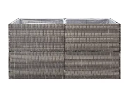 Jardinière Gris 157x80x80 cm Résine tressée