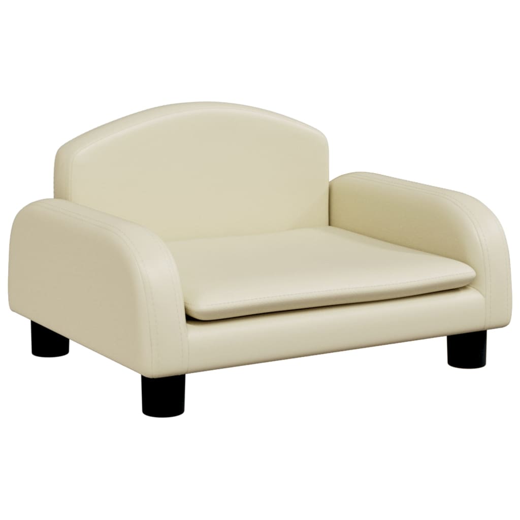 Cama para cães em couro sintético creme vidaXL, 50x40x30 cm