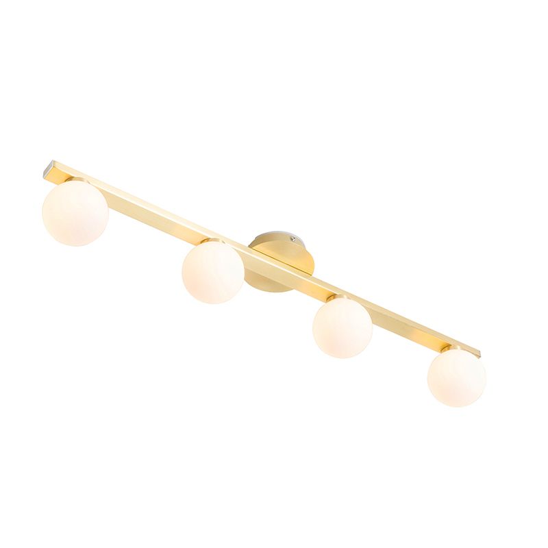 Moderne plafondlamp messing IP44 4-lichts - Cederic