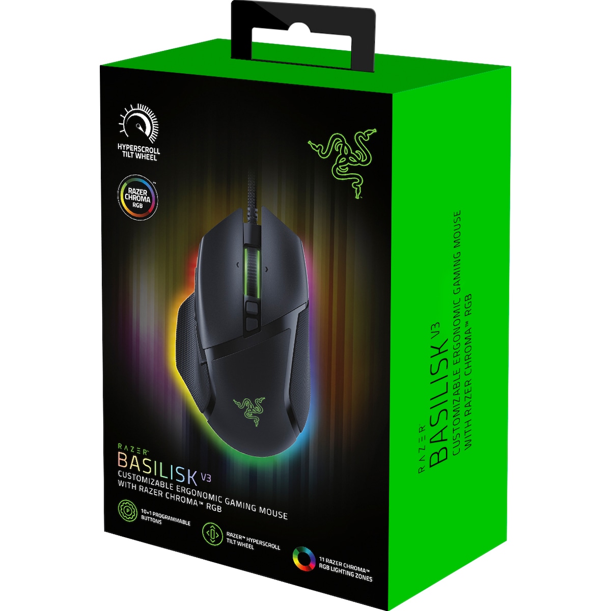 Razer Gaming-mus Basilisk V3, Optisk, 26000 DPI, Svart