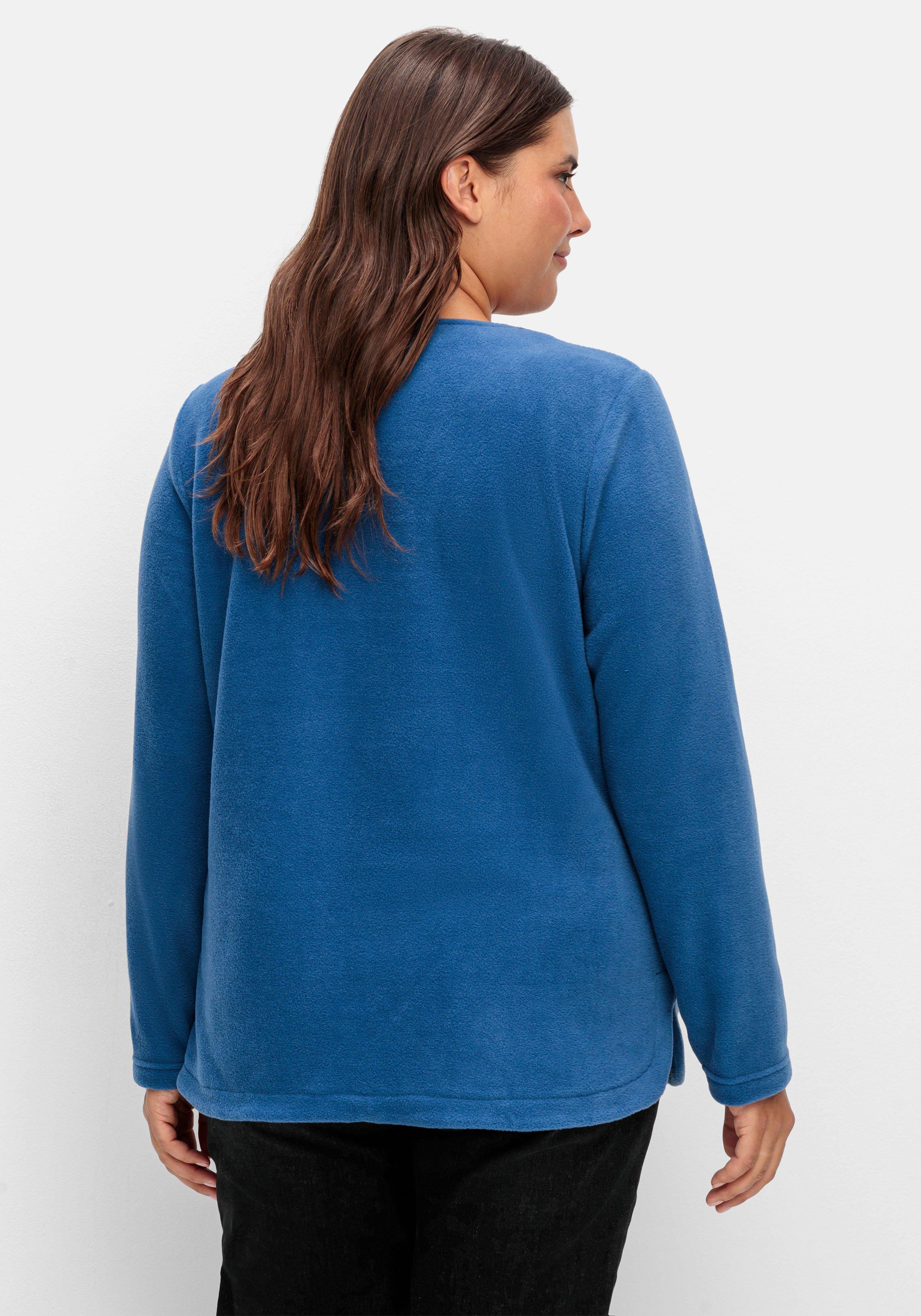 Fleeceshirt mit abgerundetem Saum
