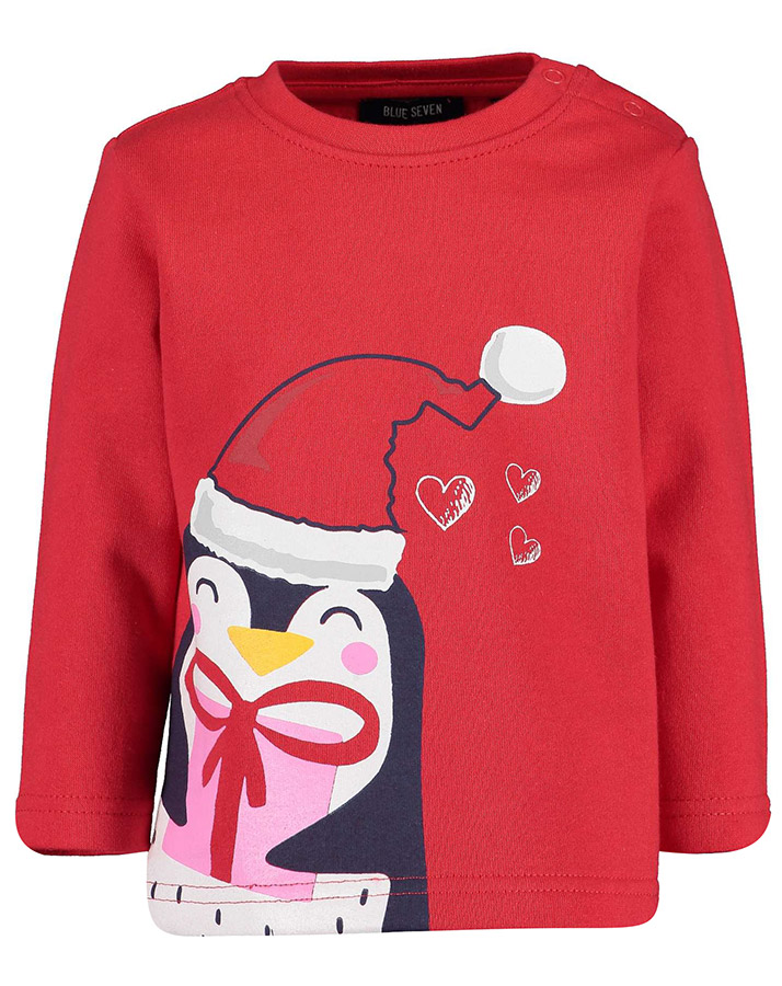 Sweatshirt CHRISTMAS – PENGUIN in rot
