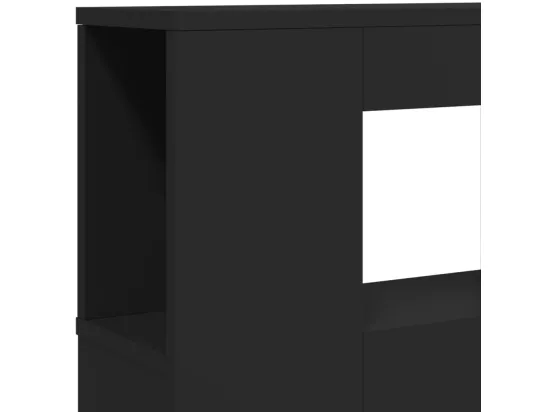 Tête de lit à LED noir 220x18,5x103,5 bois d'ingénierie