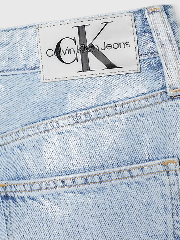 Saia longa de denim revestido