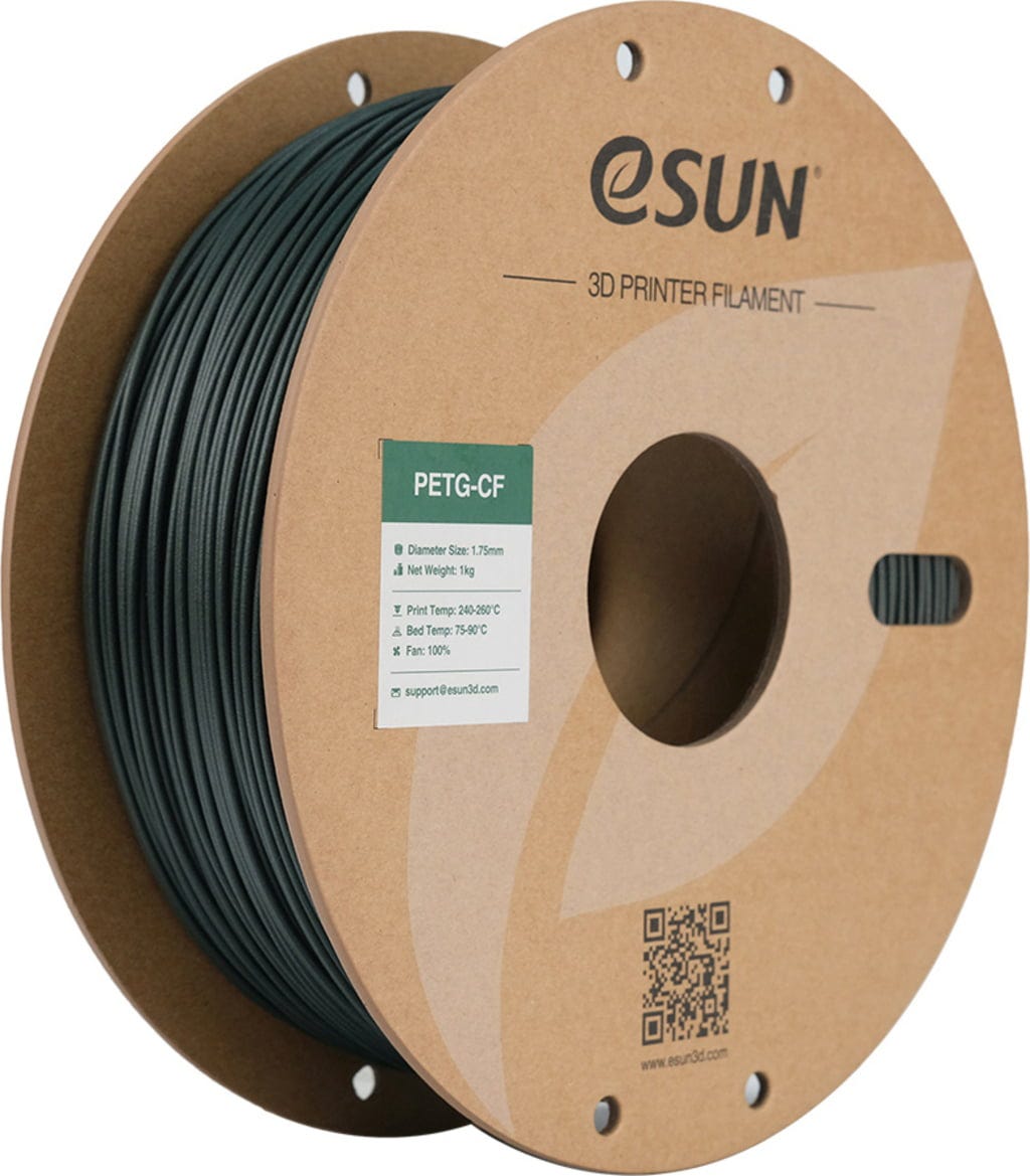 eSUN  PETG-CF Blackish Green, 1,75 mm / 1000 g    PETG mit Kohlefasern