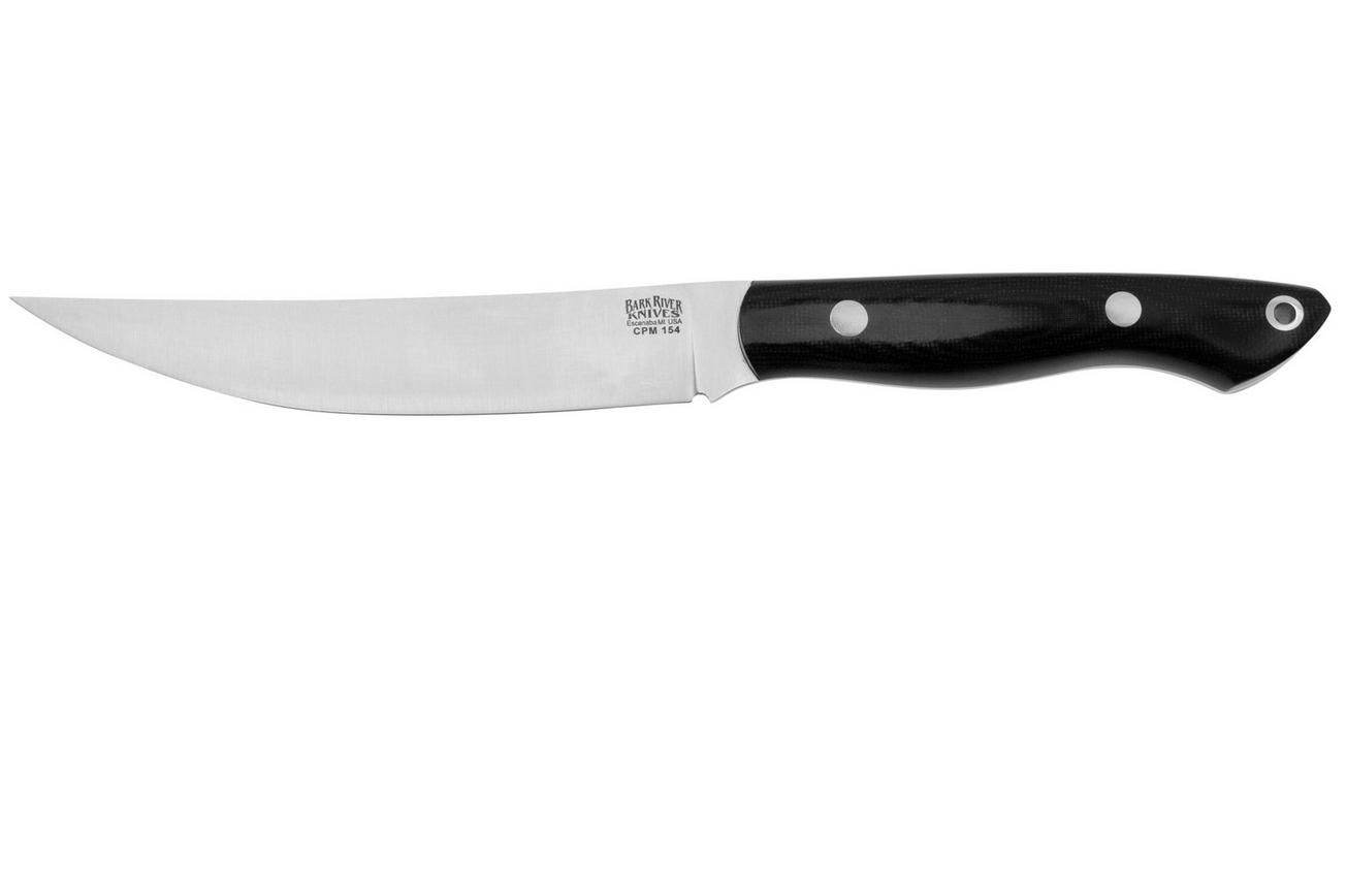 Bark River Mini Kalahari Sportsman CPM154 Black Canvas Micarta, vaststaand mes
