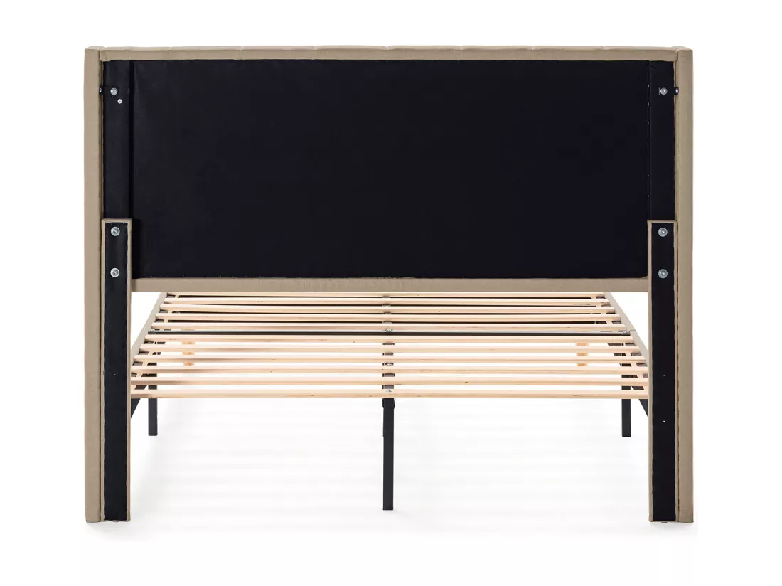 Cadre de lit rembourré Noelia 30 cm, 140x190 cm, Beige