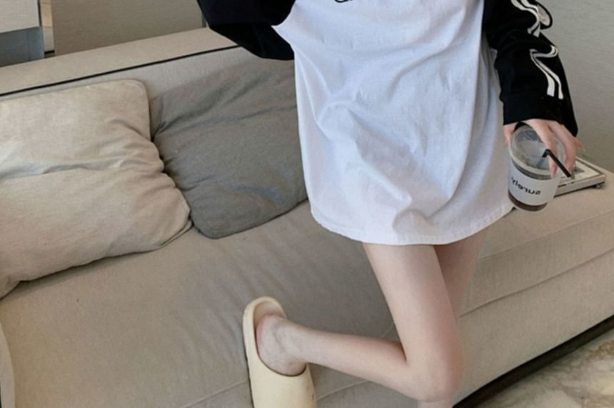 Dreamkura - Oversized T-shirt met lange mouwen, ronde hals en letters