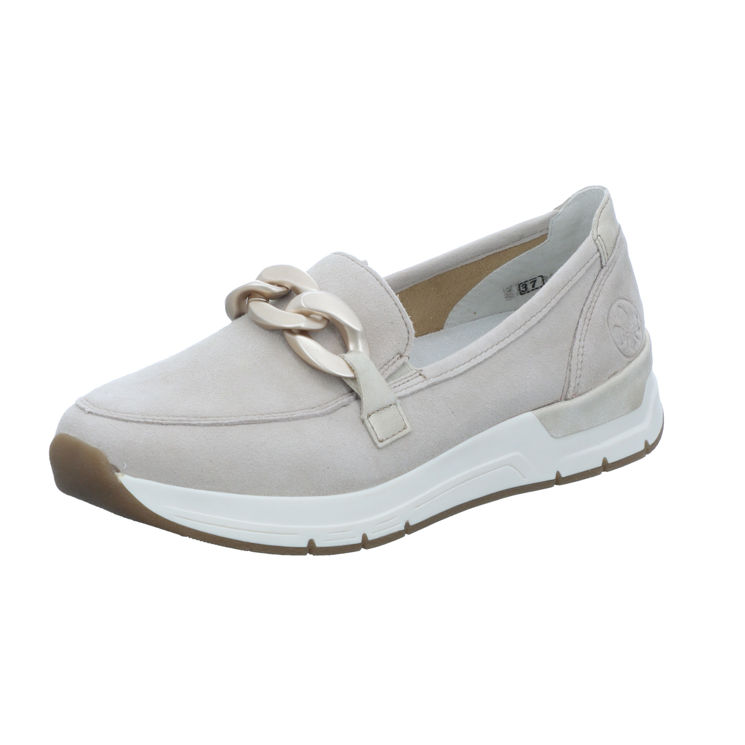 Rieker Damen-Slipper Muschel-Beige-Grau-Weiß