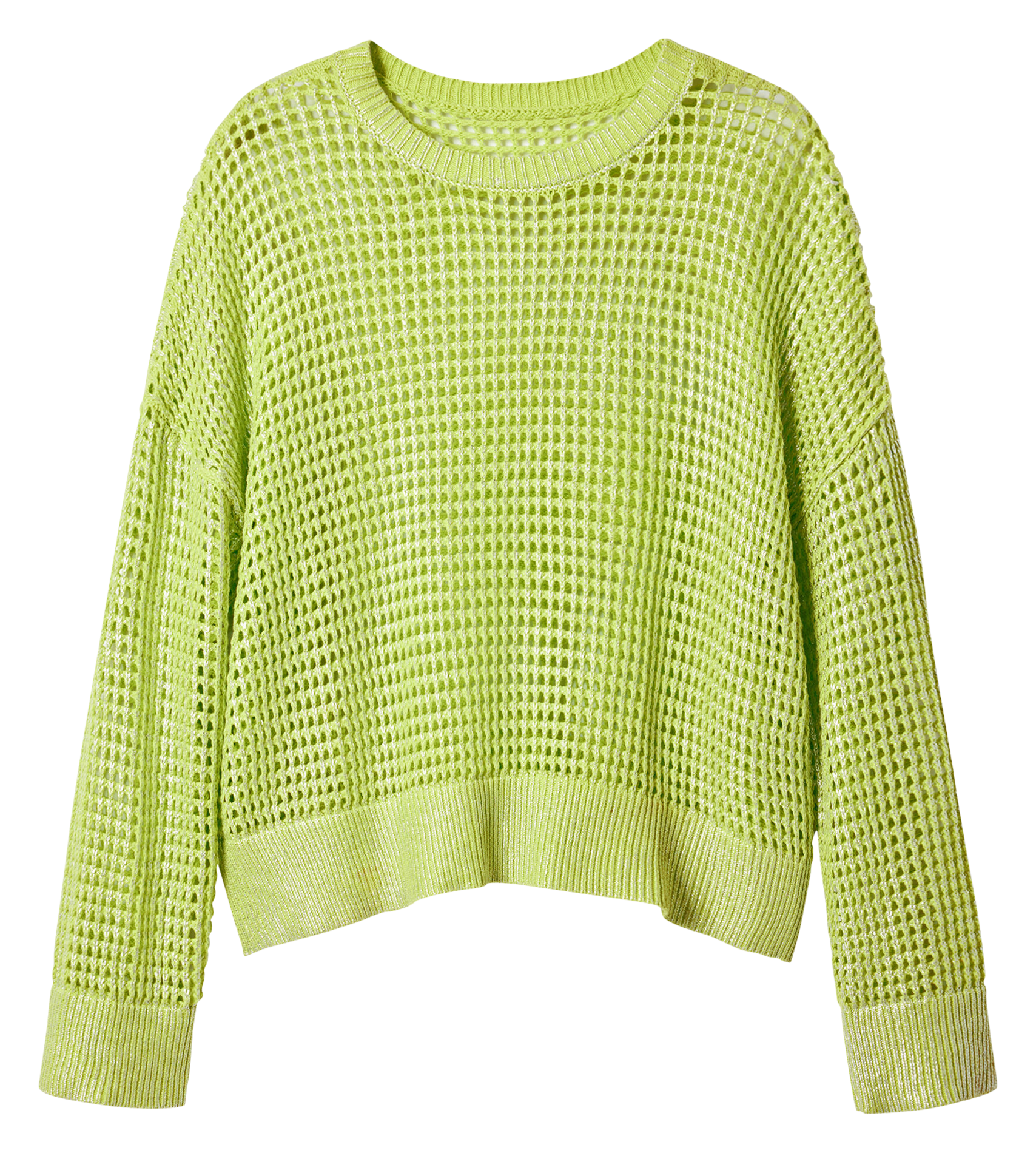 Pull droit en maille texturée | Vert