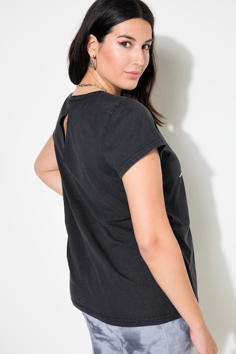 Sport-Shirt, Classic Fit, Yoga-Motiv, Vintage Look