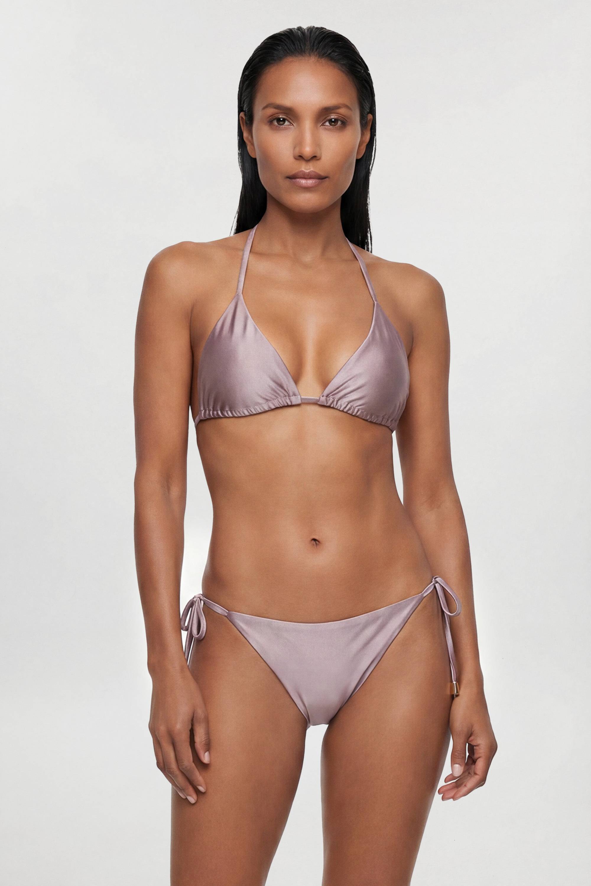 KarenMillen Bas De Bikini Métallisé Avec Détail De Perles