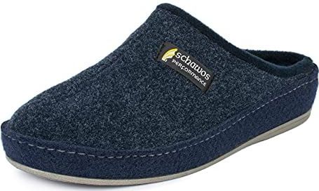 Schawos Herenpantoffel van Vilt 6030 – Ongevoerd, ademend en comfortabel voor elk seizoen, Navy Blauw, 42 EU