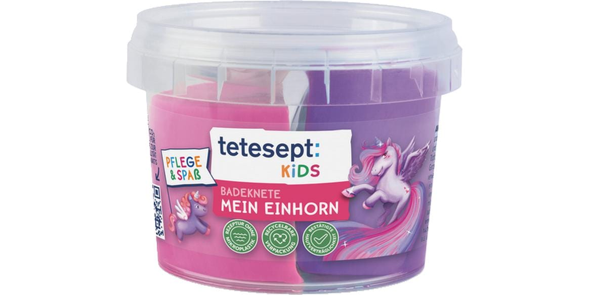 tetesept Badeknete Mein Einhorn 115 g Badespass für Kinder pflegend und bunt