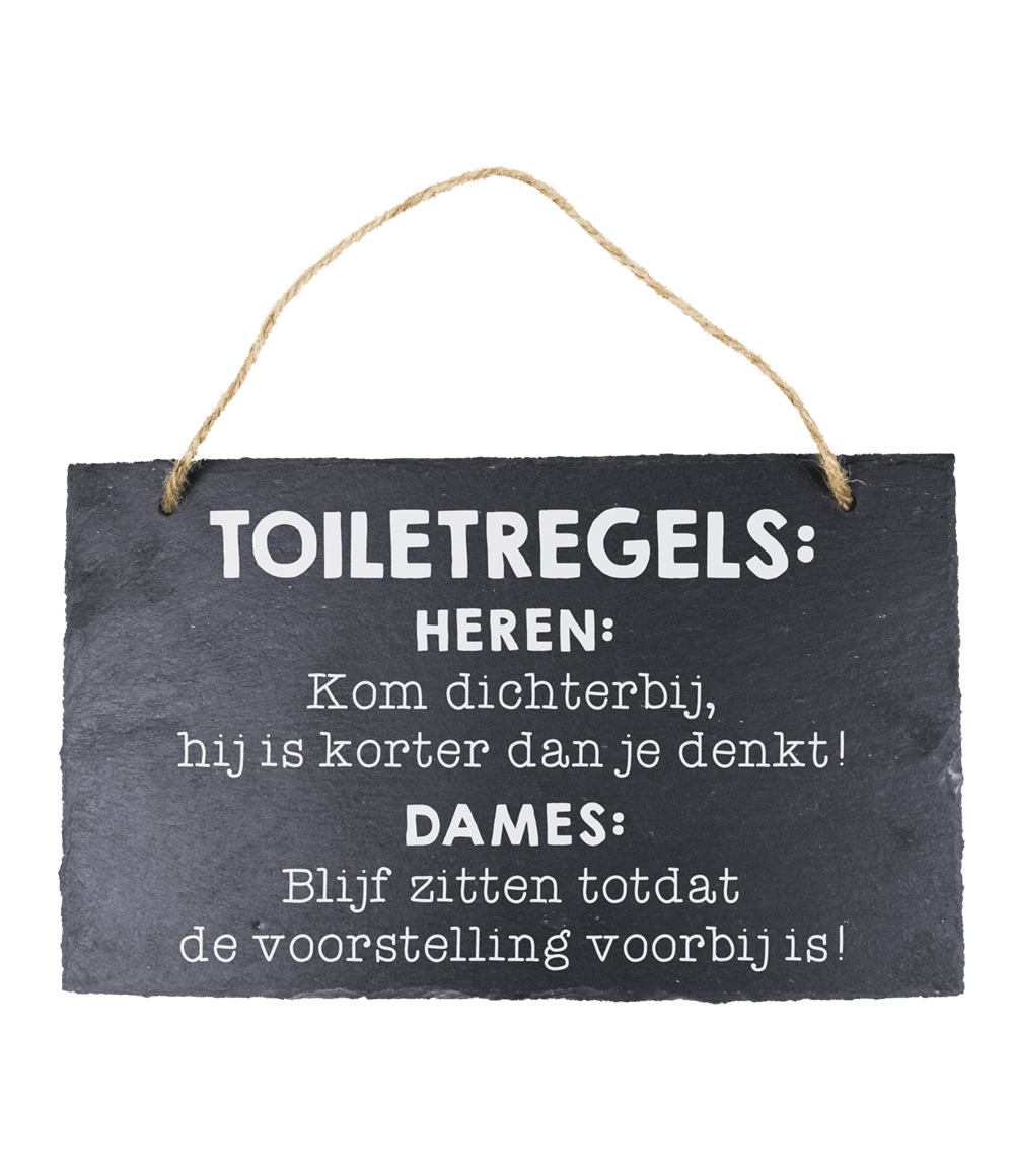 Leisteen Bordje Toiletregels 25cm