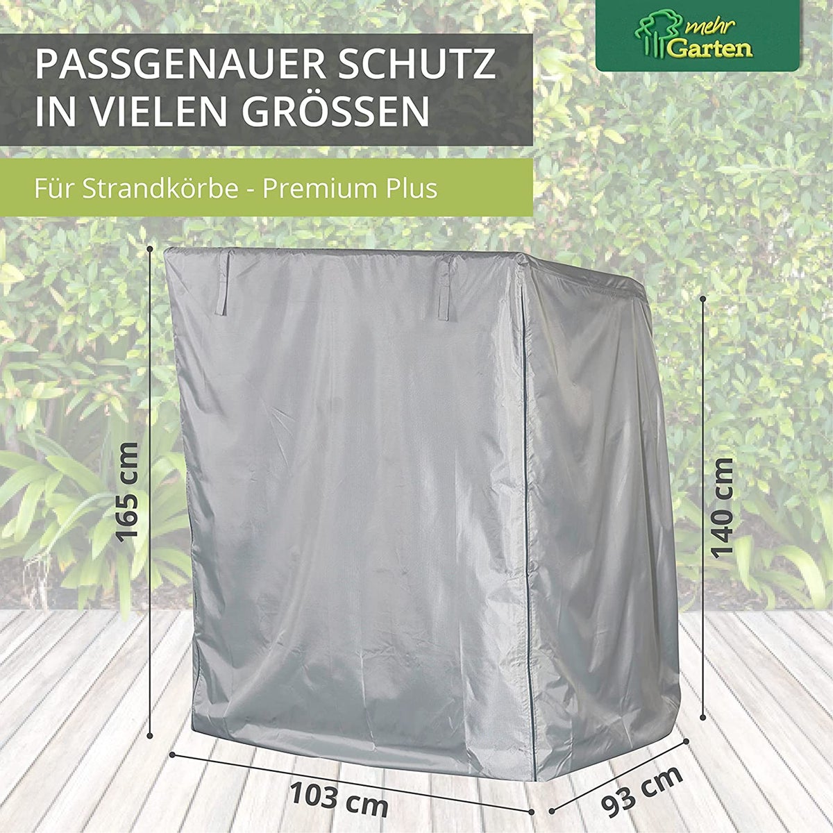 More Garden - Premium Plus strandstoelhoes: 137(B) x 100(D) x 165/140(H) cm | Ademende, waterdichte en uv-bestendige hoes voor strandstoelen van 3-laags stof | Bescherming voor strandstoelen | Taupe