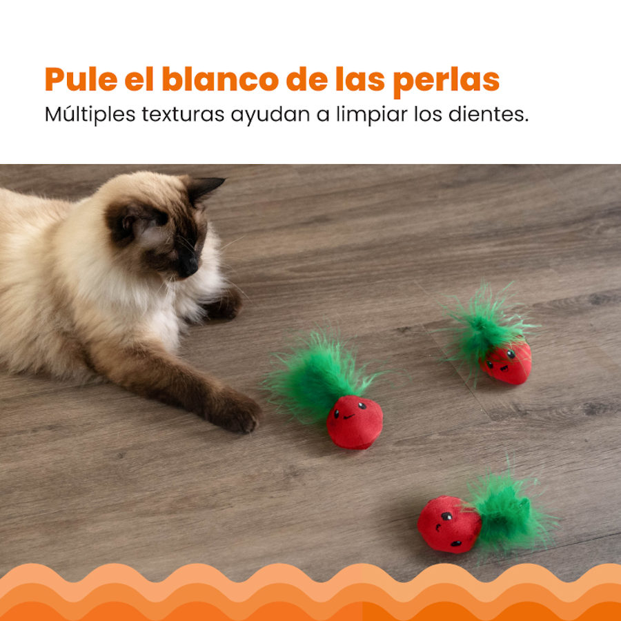 Brinquedo de pelúcia de morango Outward Hound Catstages Strawbabies para gatos