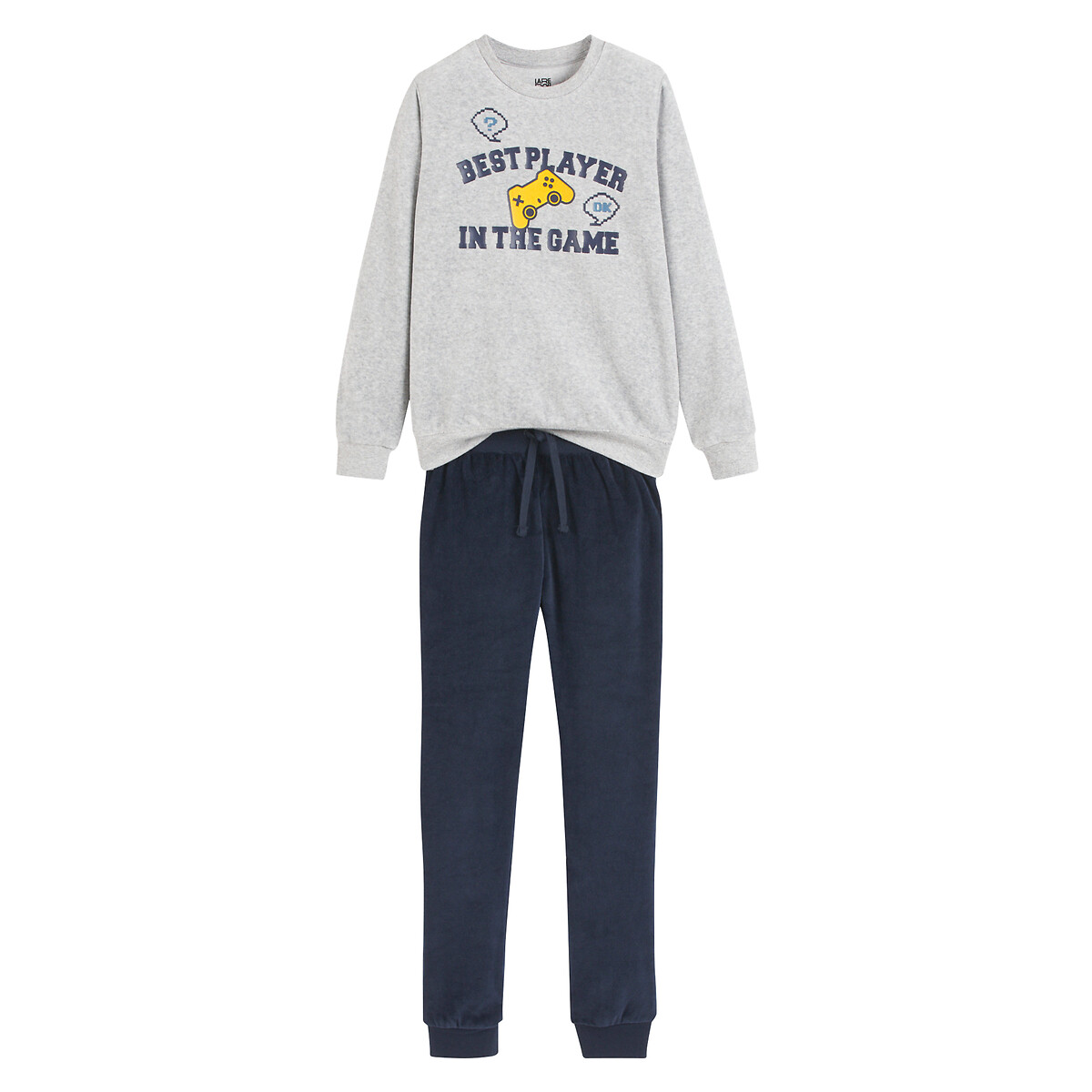 COLEÇÕES LA REDOUTE<br>Pijama de veludo, controle de videogame estampado