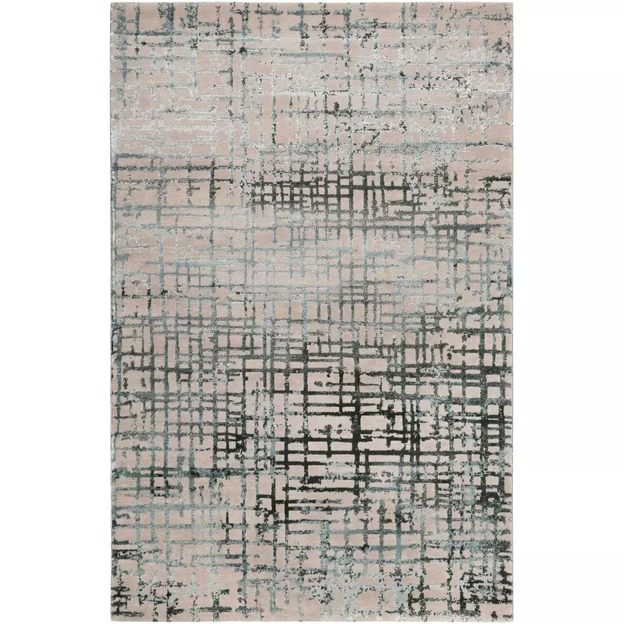 Esprit Kurzflorteppich Velvet Grid petrol
