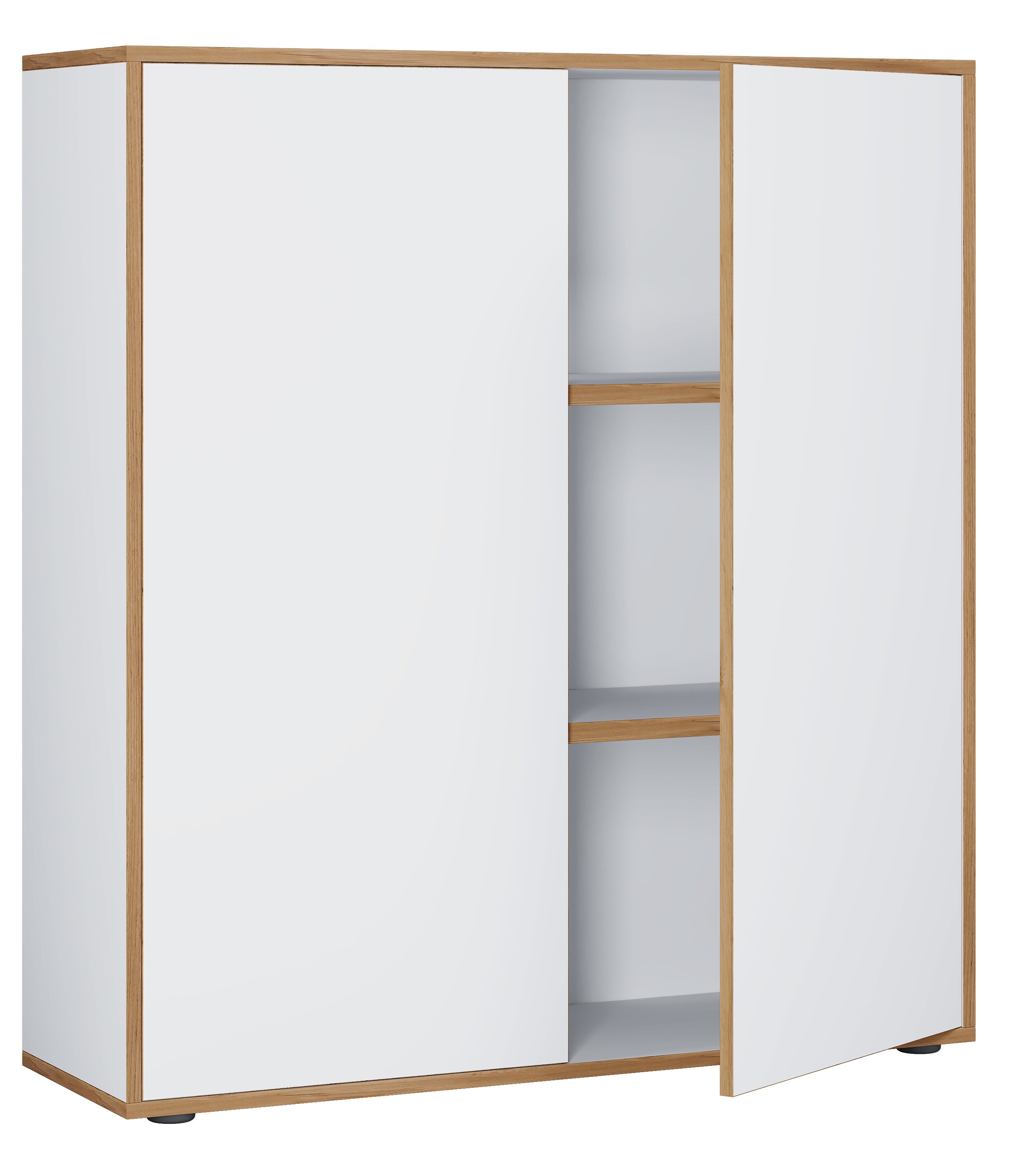 VCM Holz Büroschrank Ordner Aktenschrank Büromöbel Schrank Salia 3-fach Breite 100 cm Drehtüren