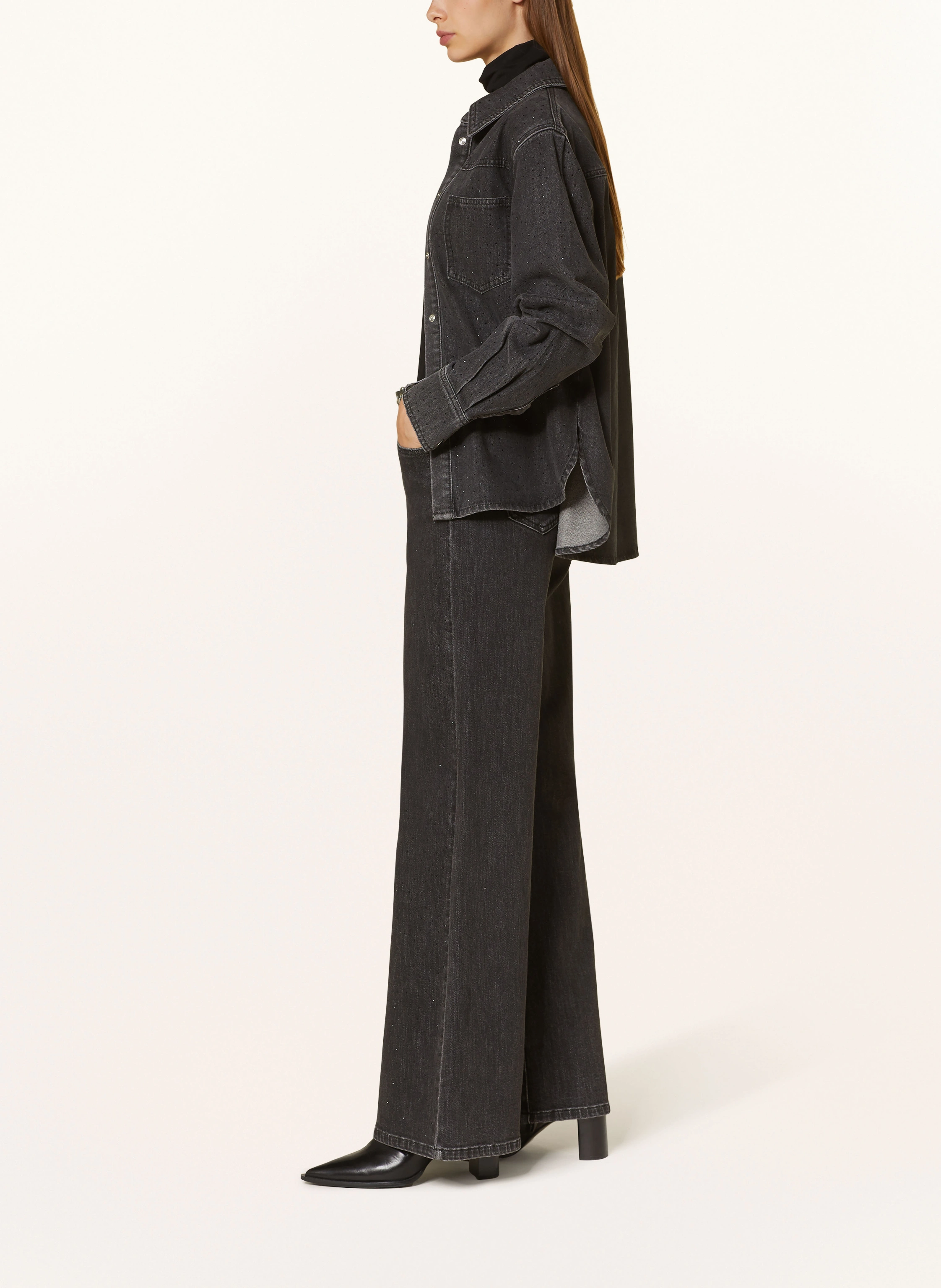 SUNCOO Flared Jeans RITUAL mit Schmucksteinen