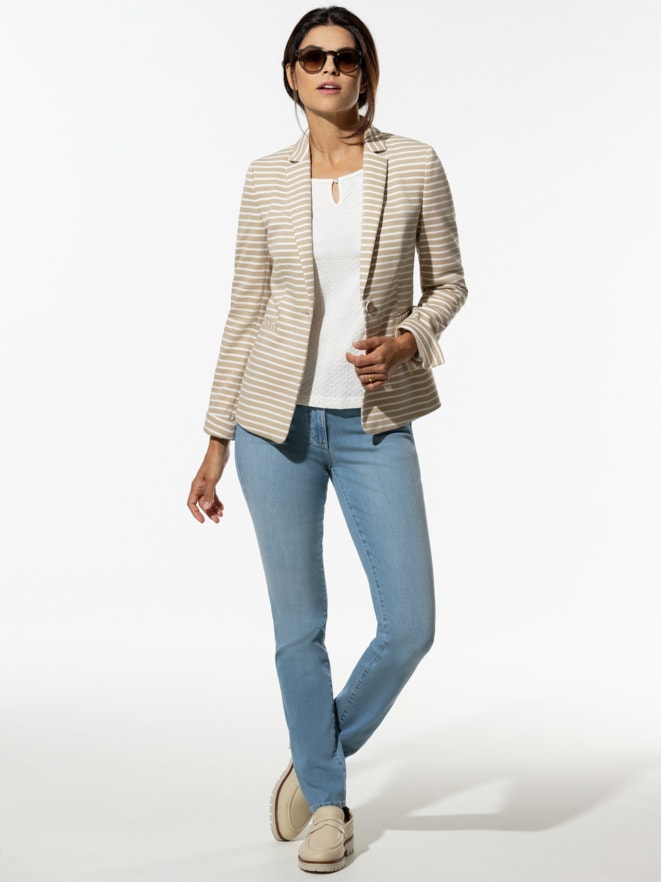 Jersey-Blazer Piquestruktur