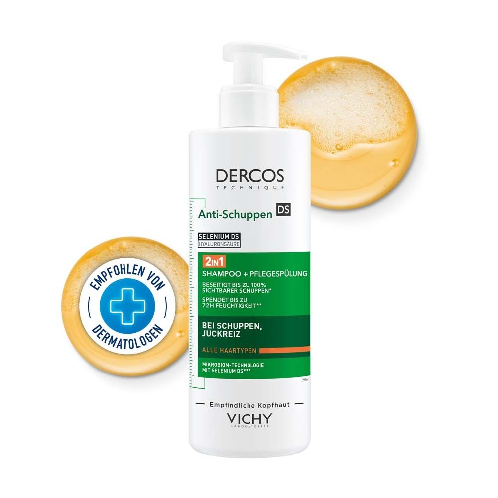 Dercos 2in1 Anti-Schuppen Shampoo 390ml + Vichy Dercos Shampoo Oily 50ml GRATIS