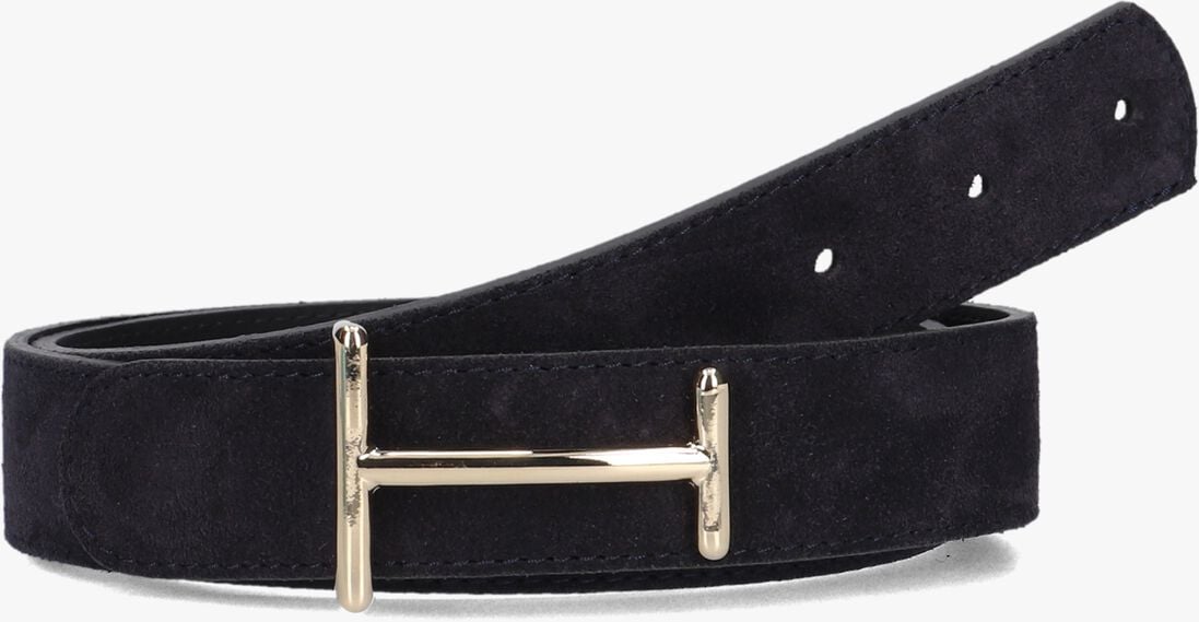 zwarte h.a.n. riem blauw suede basic