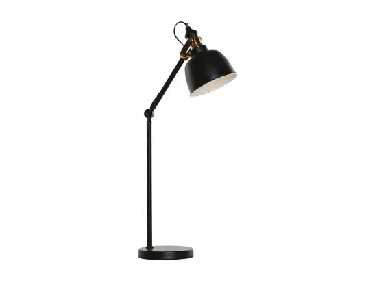 Lampe de Bureau DKD Home Décor Noir Doré Métal (41 x 18 x 59 cm)