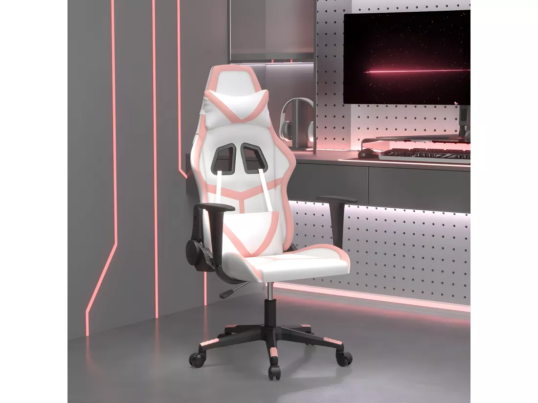 Chaise de jeu Blanc et rose Similicuir