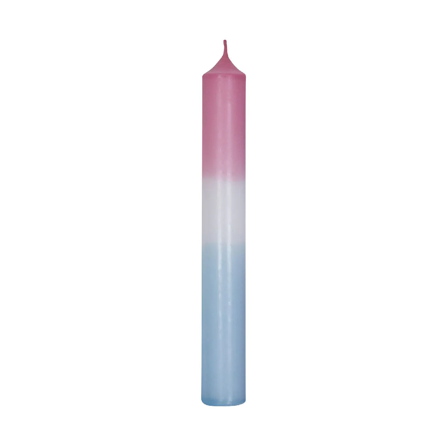 Stabkerze Dip-Dye, altrosa/eisblau, 18 cm