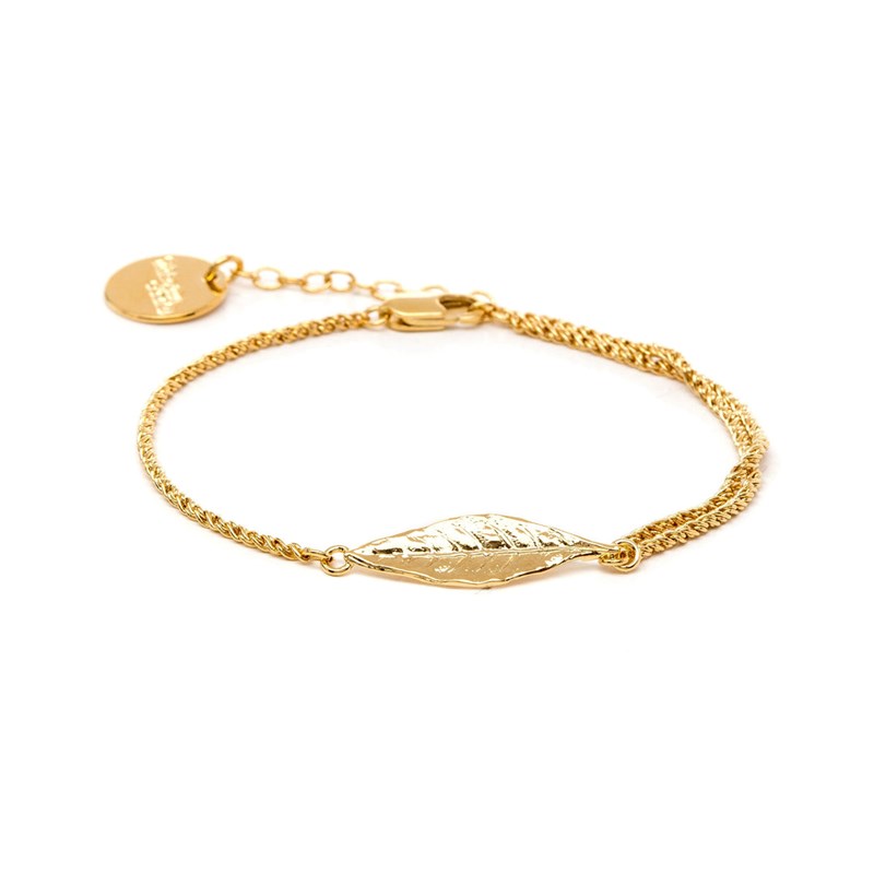 bracelet feuille doré à l'or fin - THALIE