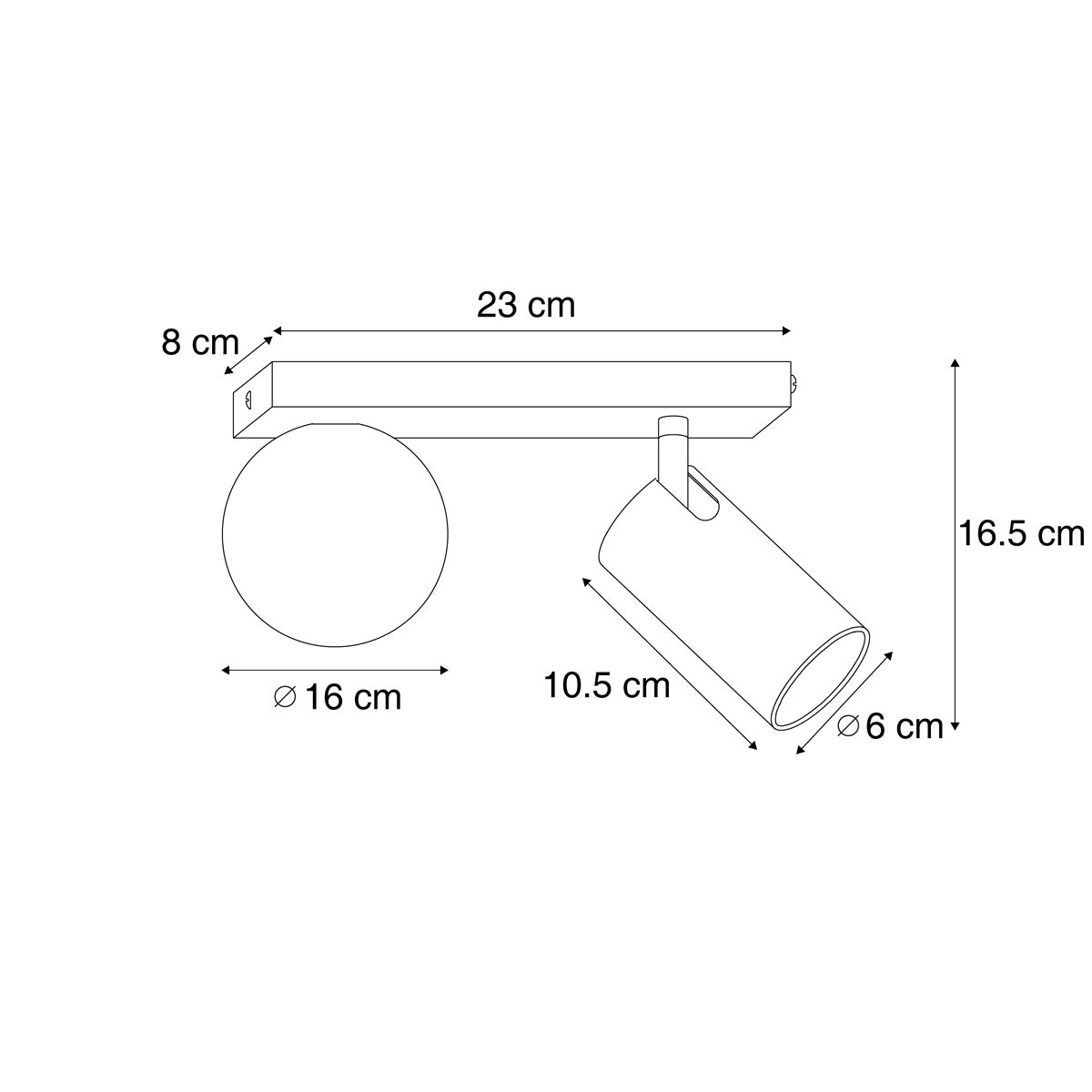 Moderne plafondlamp zwart 2-lichts kantelbaar - Lesly