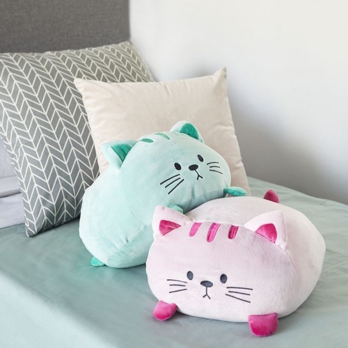 Almofada em formato de gatinho, rosa