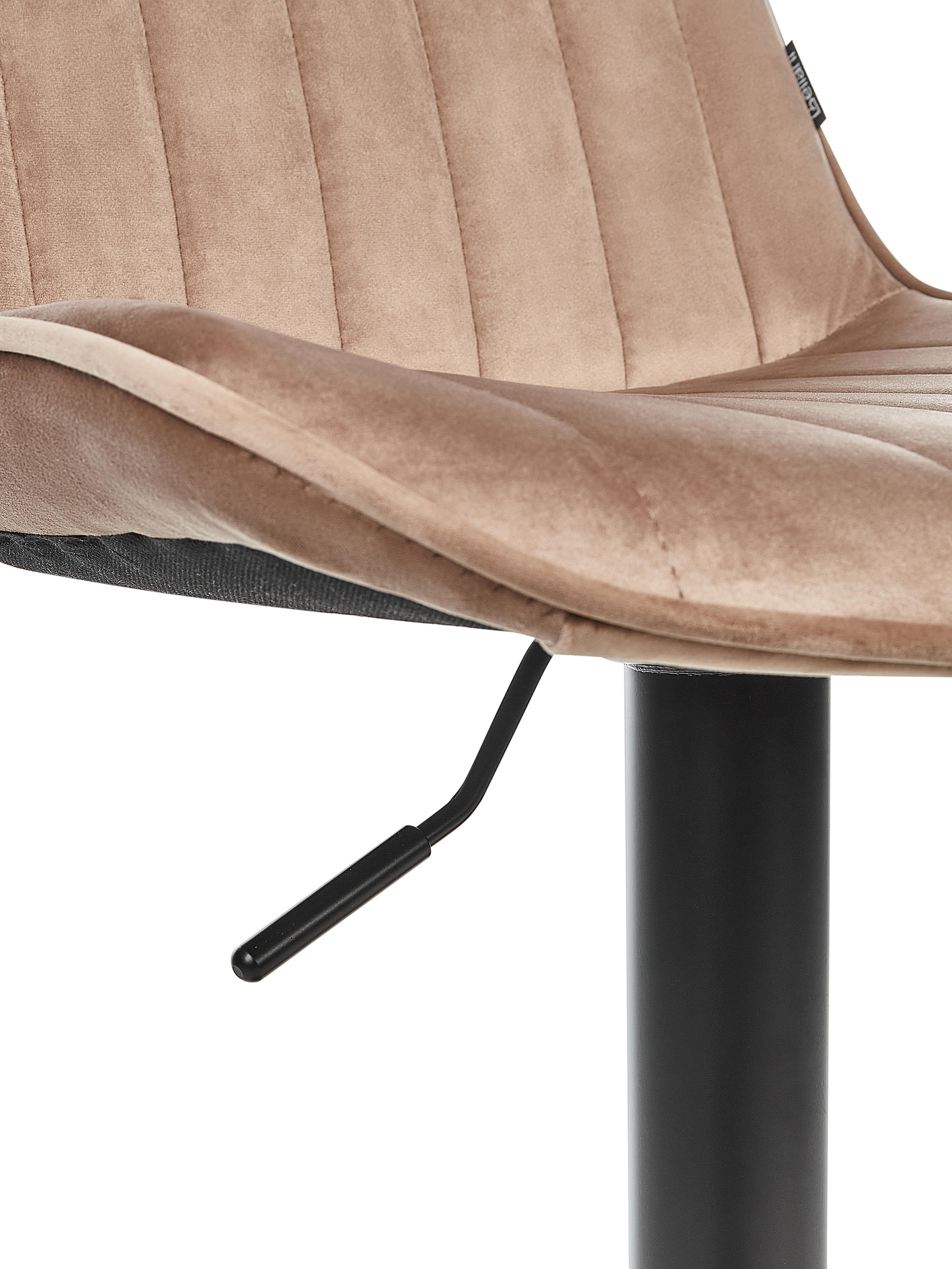 Set van 2 barstoelen DUBROVNIK Fluweel draaibaar Lichtbruin