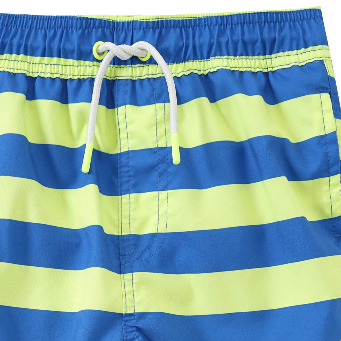 Famy Jungen Badeshorts mit Streifen blau / limette