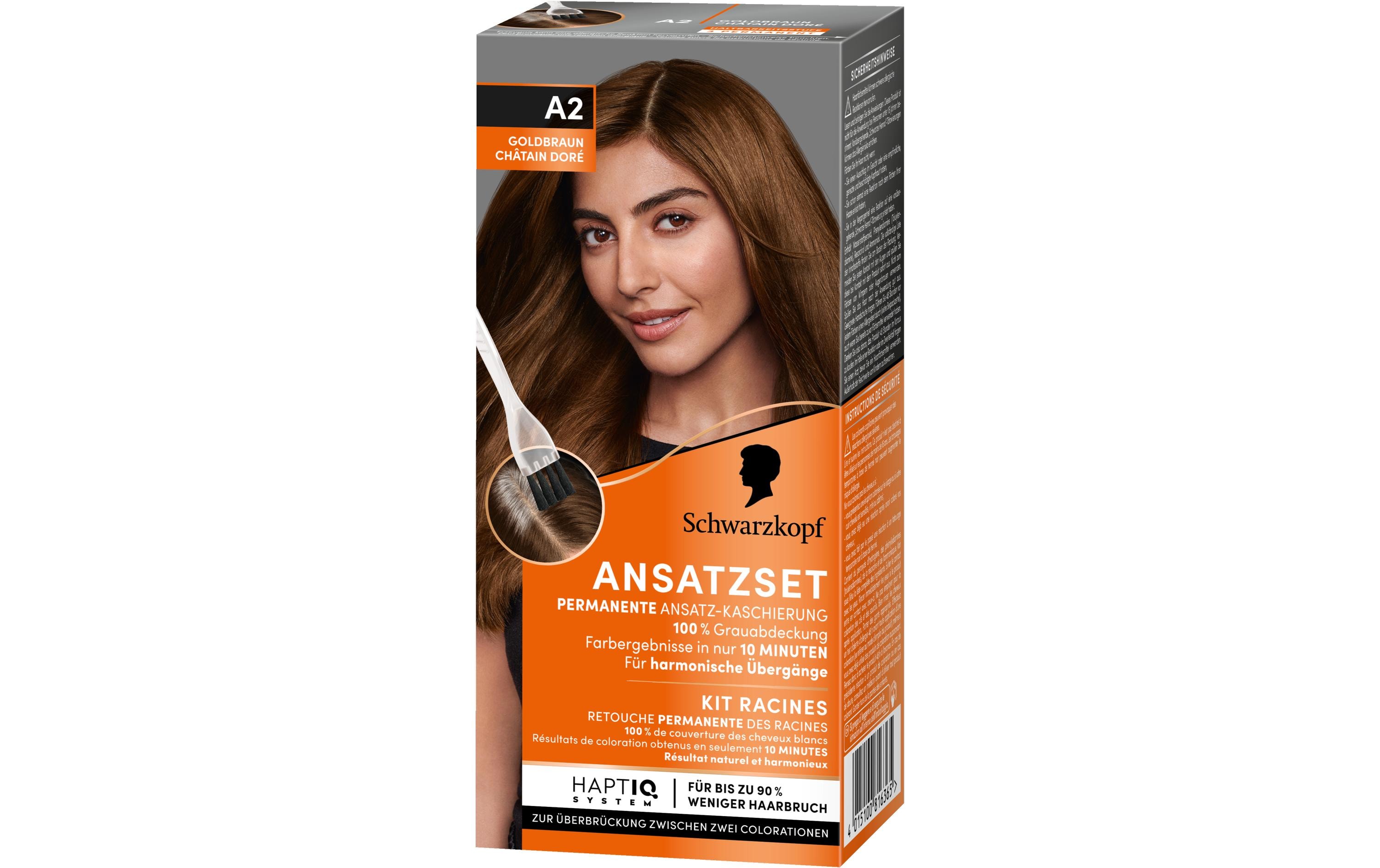 Haarcoloration Goldbraun A2Permanente Ansatz-Kaschierung verleiht dem Haar harmonische Übergänge