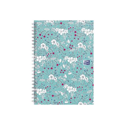 Oxford Floral - Carnet de notes à spirale - B5 - 120 pages - petits carreaux