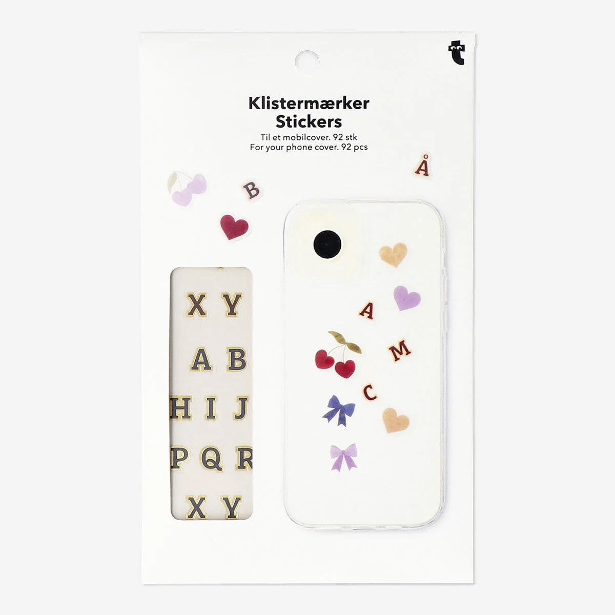 Telefonklistermærker med sløjfer og kirsebær