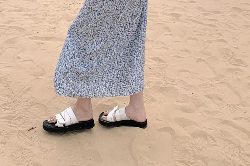 LINSI - Maxi-jurk met spaghettibandjes en bloemenprint