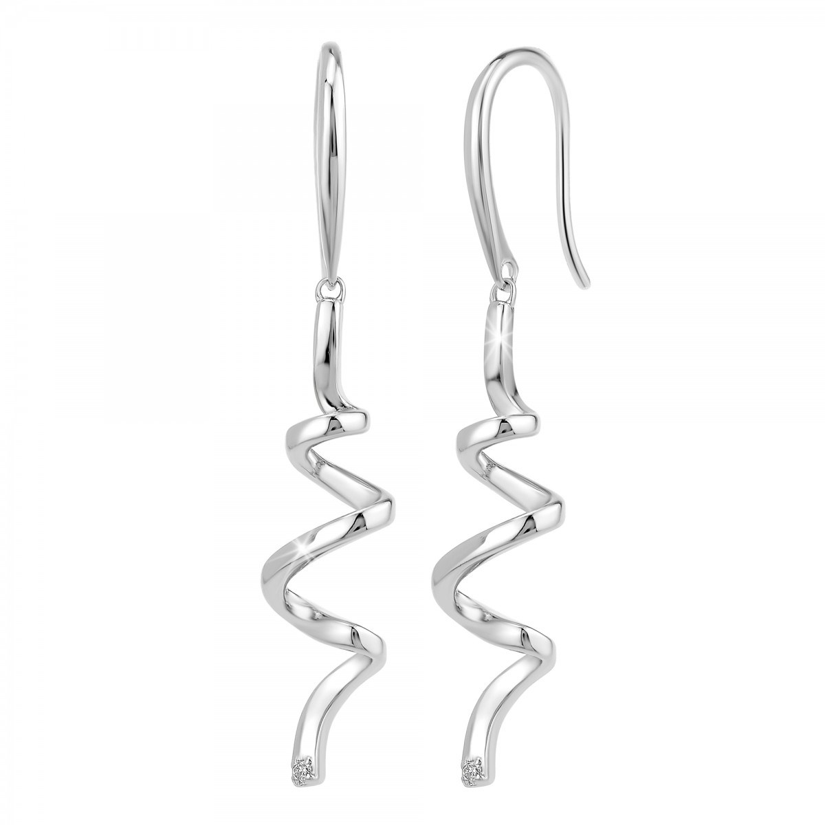 Boucles d'oreilles SC Crystal ornées d'un véritable diamant blanc