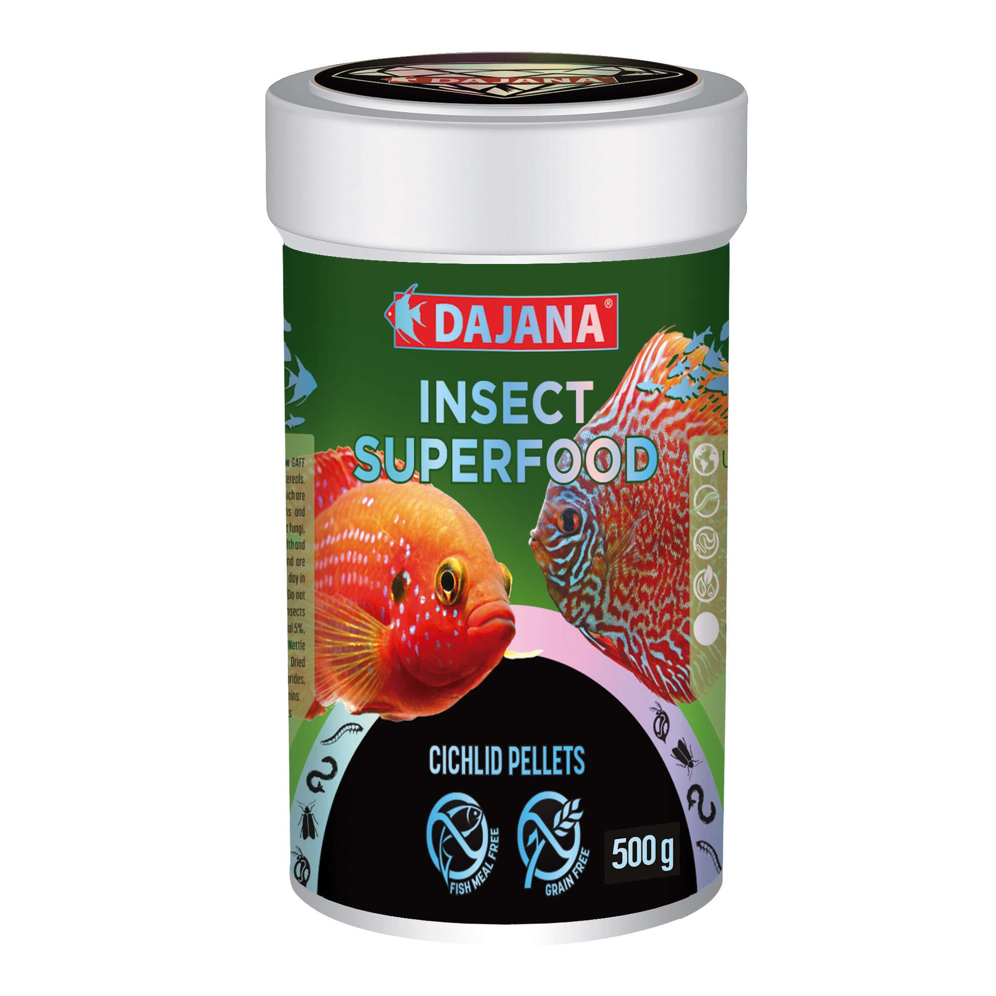 Superalimento para insetos, 1000ml em grânulos para ciclídeos onívoros.