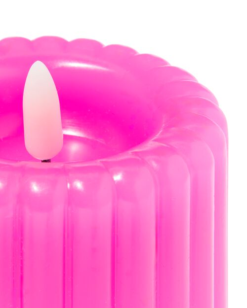 Bougie LED 7.5x15cm rib rose