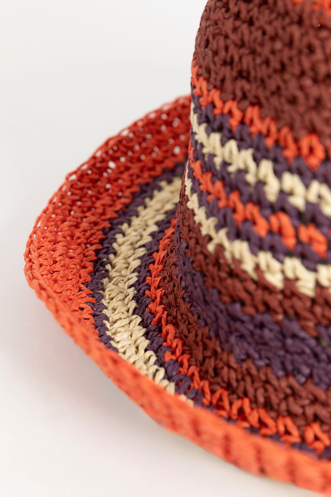 Multicolour gestreepte strohoed