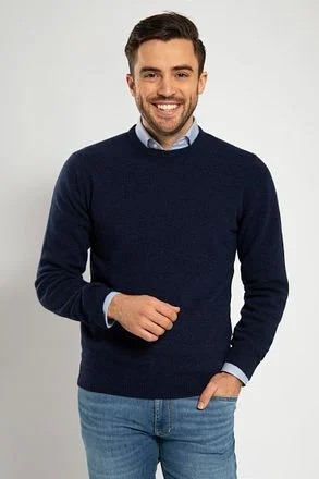 Suitable Lamswol Trui Ronde Hals Navy LMBS-O-23 kl 64413 navy kopen