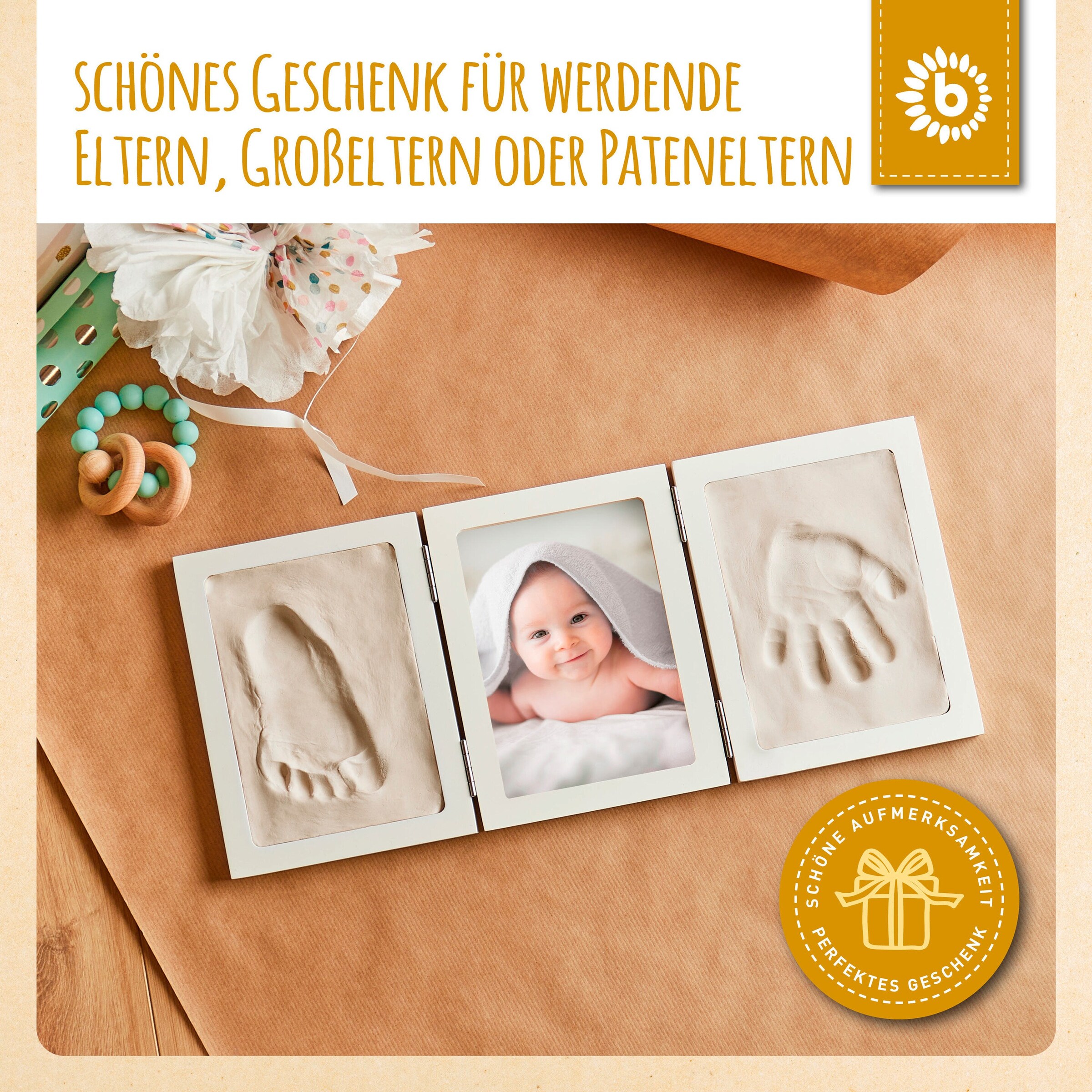 Bieco Abdruckbild Gipsabdruck Komplettset Weiß