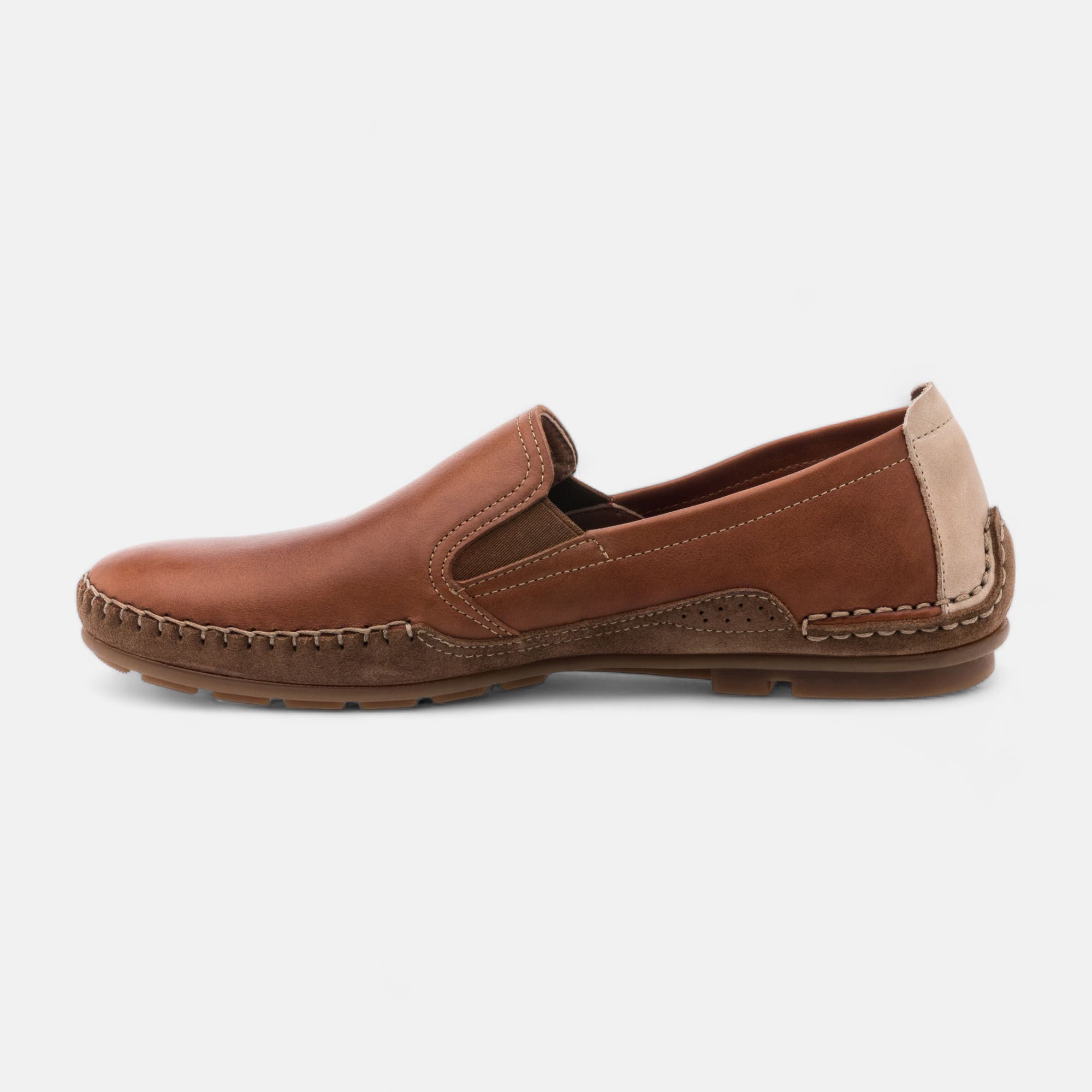 Mocassins Homme en cuir cognac