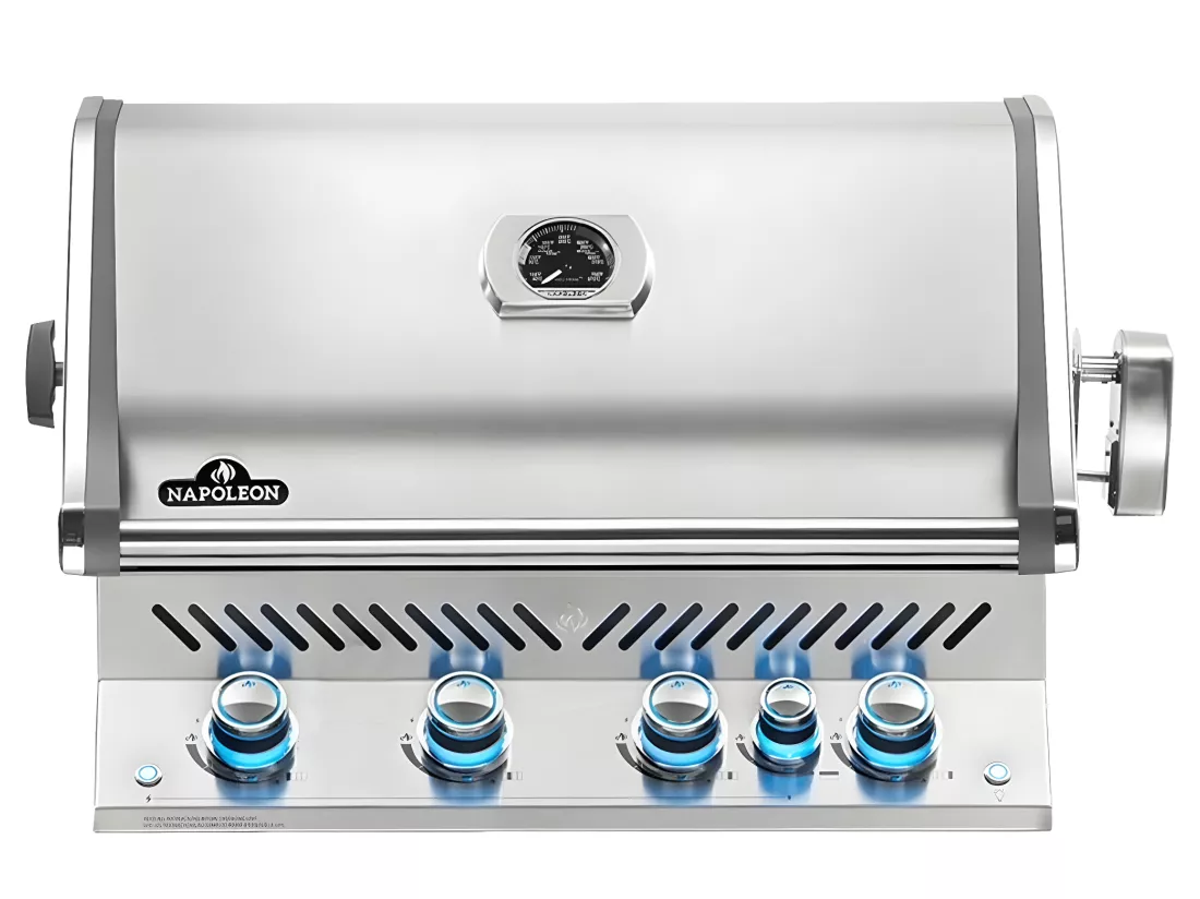 Barbecue à gaz encastrable Prestige Pro 500 inox avec rôtissoire - Napoleon