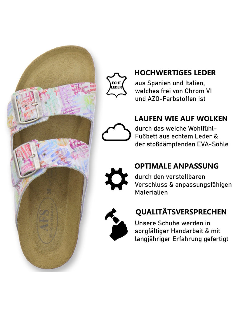 Pantoletten Damen Zweischnaller multicolor